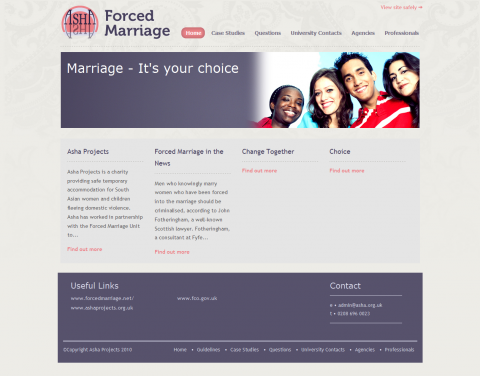 Asha Forced Marriage Website